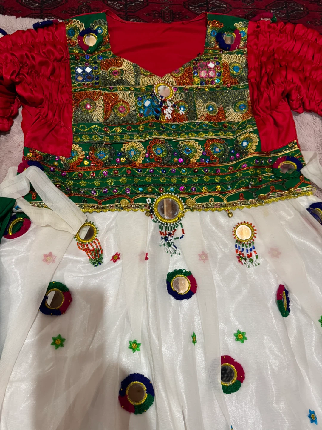 Embroidered Traditional Dress with Pants and Scarf - photo 2