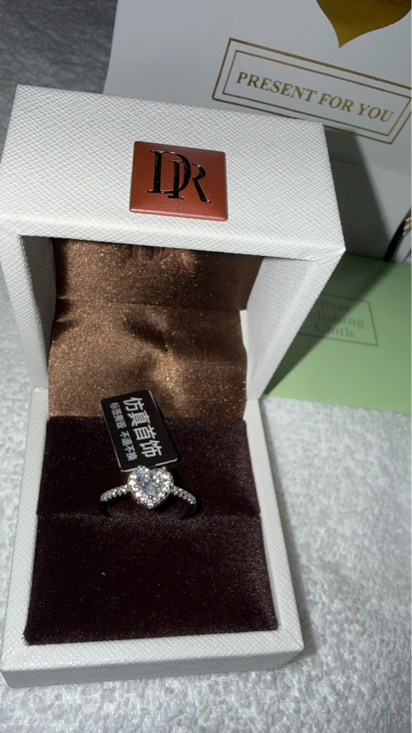 DR Heart Shaped Ring with Clear Stones