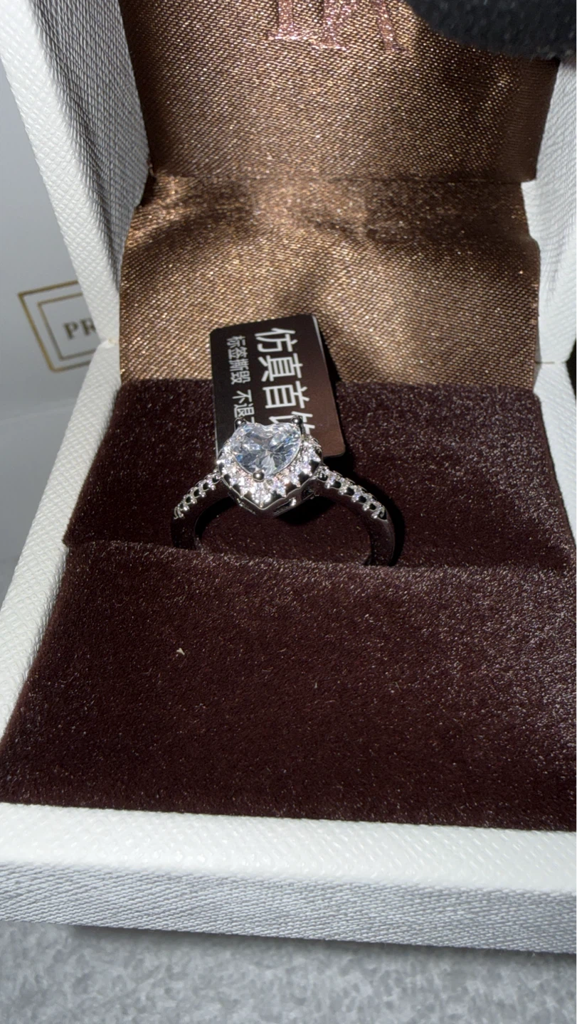DR Heart Shaped Ring with Clear Stones - photo 2