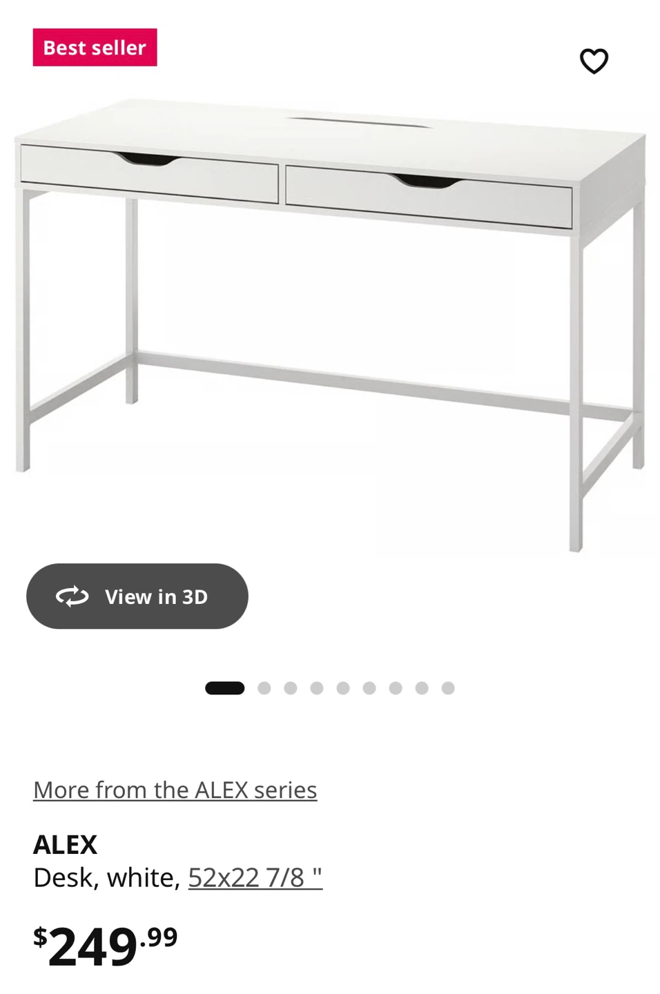 IKEA ALEX White Desk - photo 3