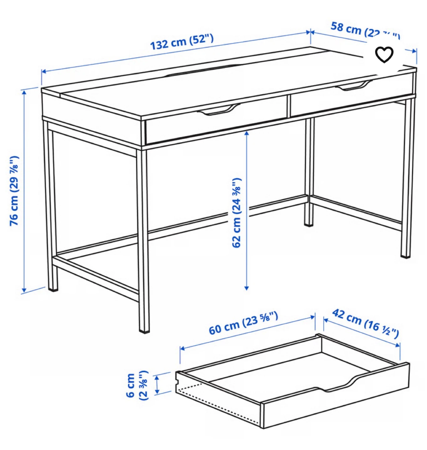 IKEA ALEX White Desk - photo 2