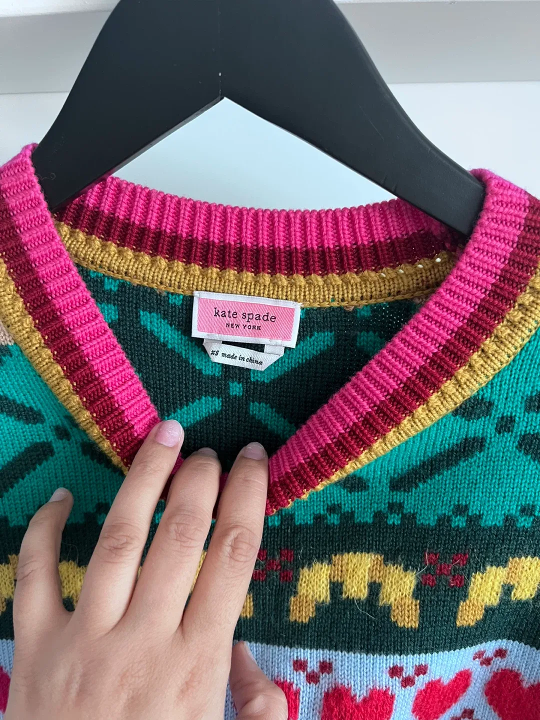 Kate Spade New York XS Sweater - Multi-colour Fair Isle Pattern