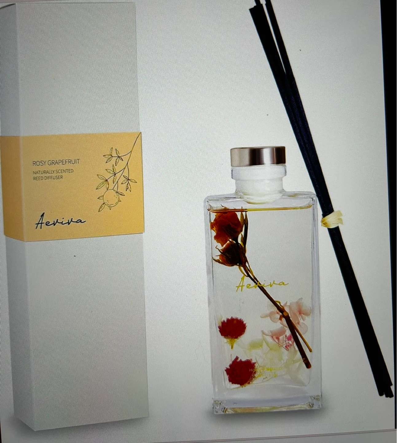 Aeviva Rosy Grapefruit Naturally Scented Reed Diffuser
