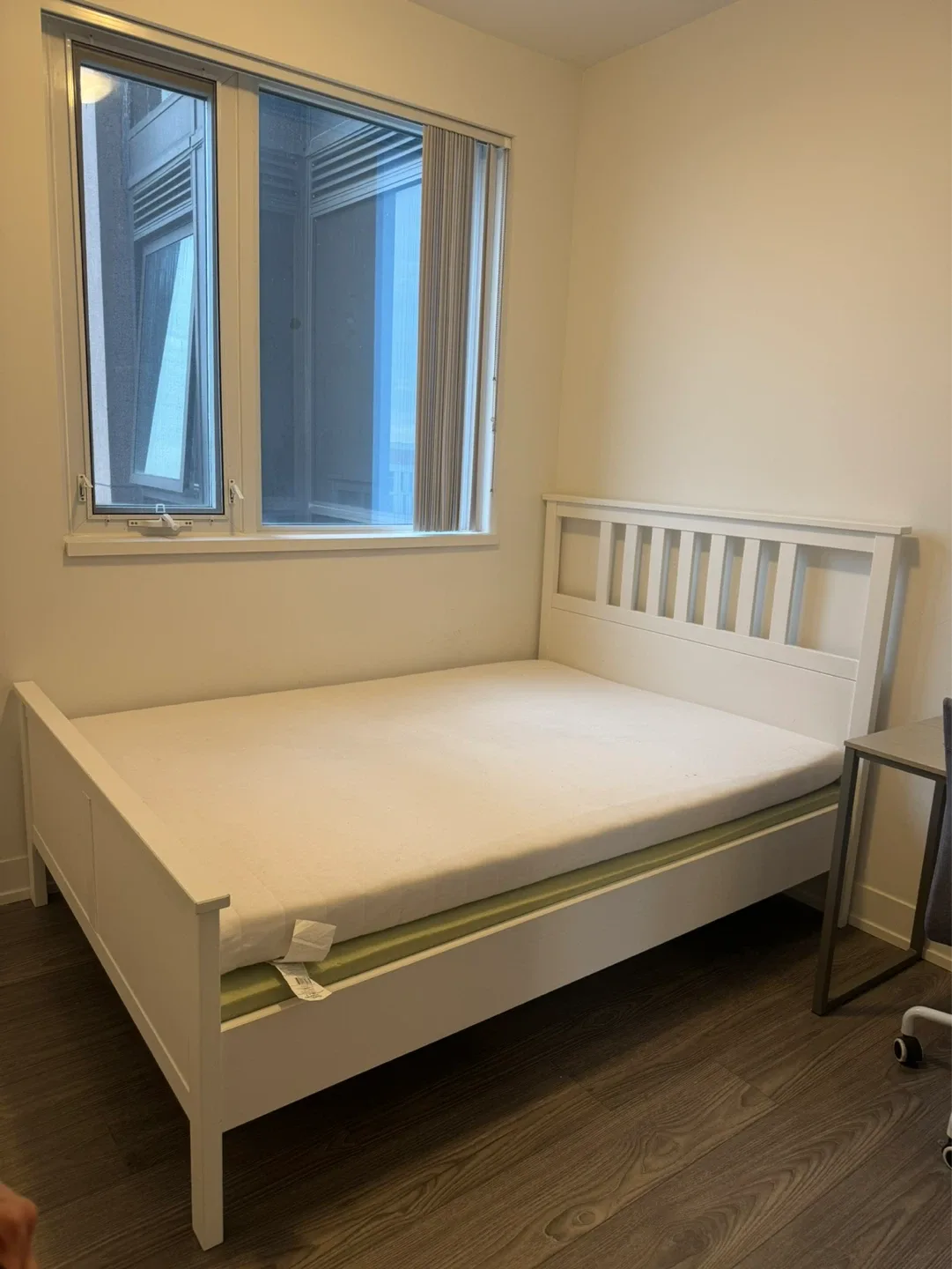 White Ikea Double Bed (Model: Hemnes) + Mattress