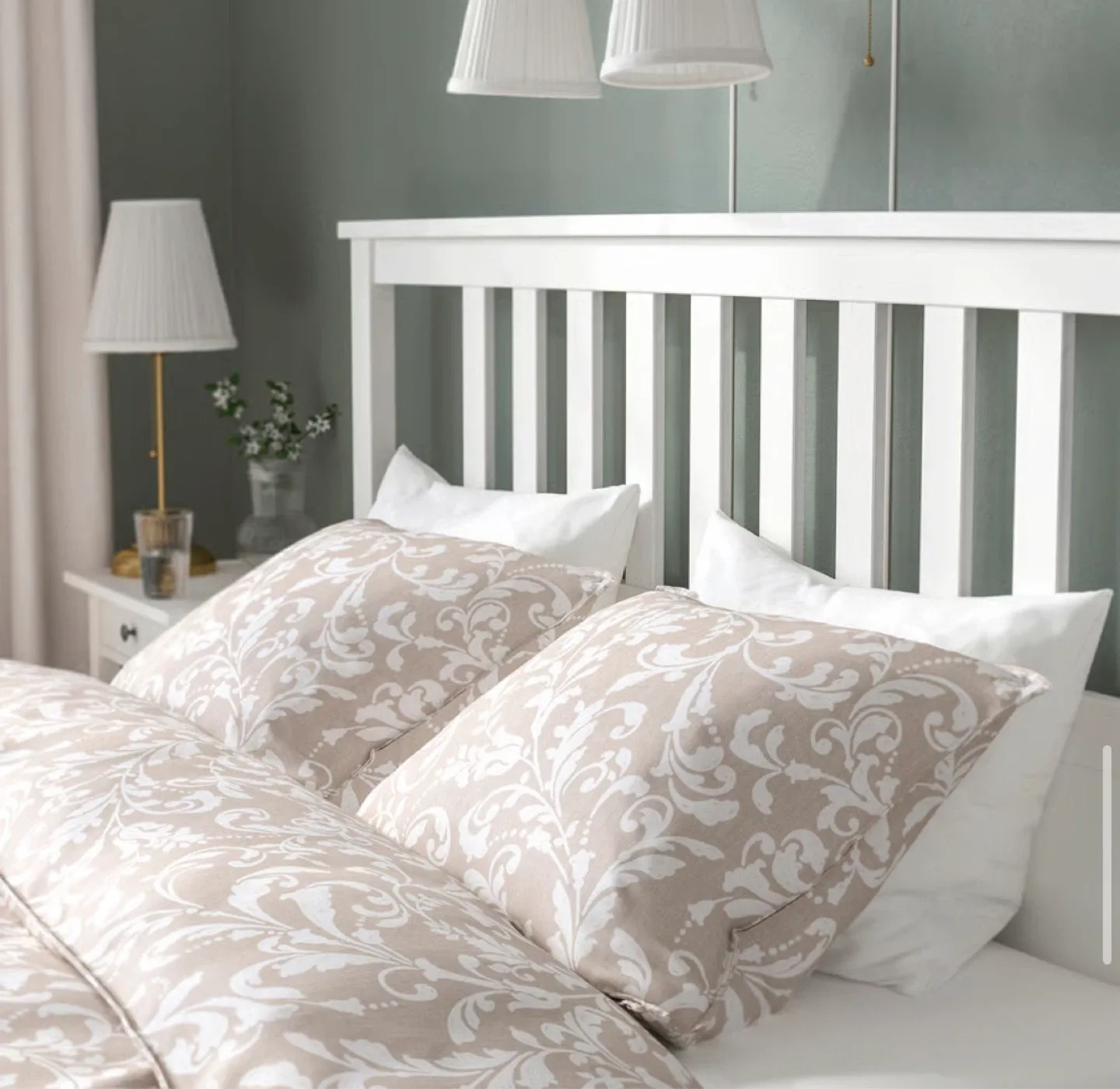 White Ikea Double Bed (Model: Hemnes) + Mattress - photo 3