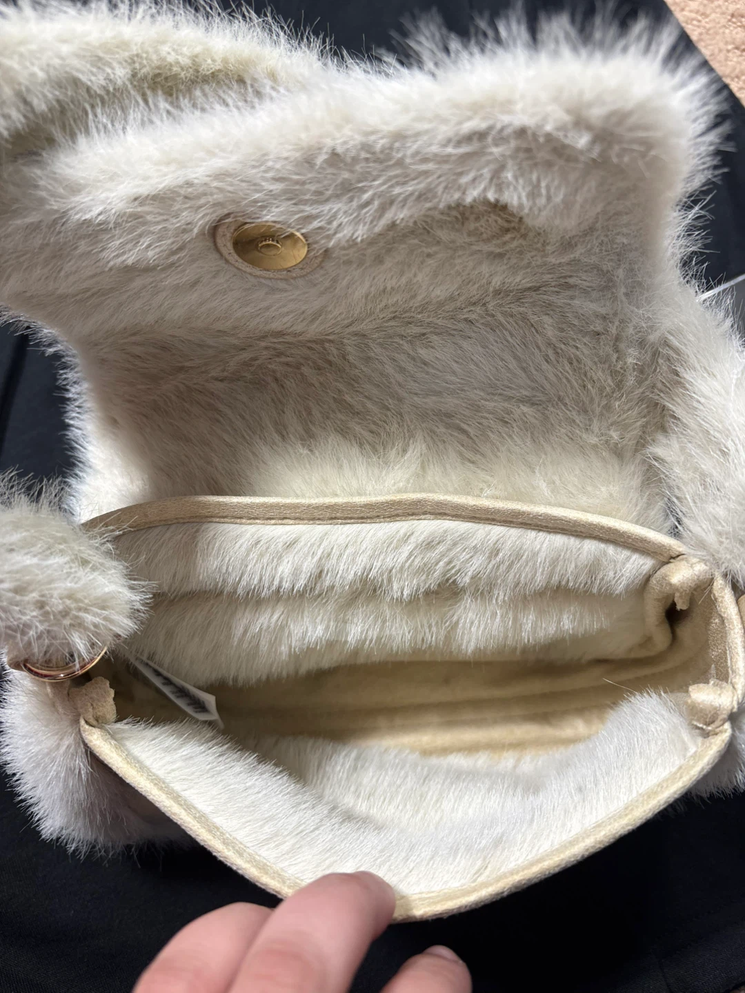 Cream Faux Fur Shoulder Bag - photo 5