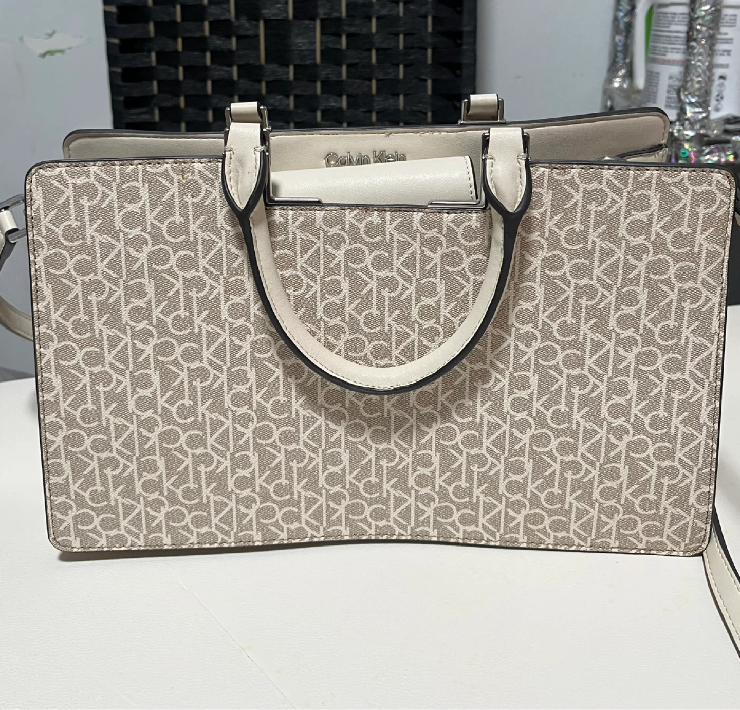 Calvin Klein Monogram Satchel Handbag - photo 2