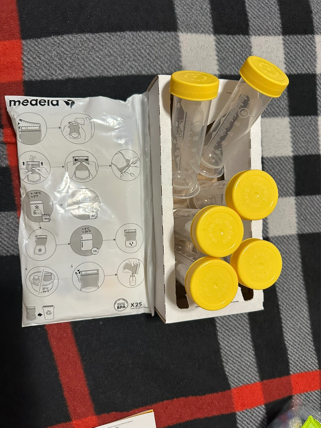 Medela milk bags and bottles