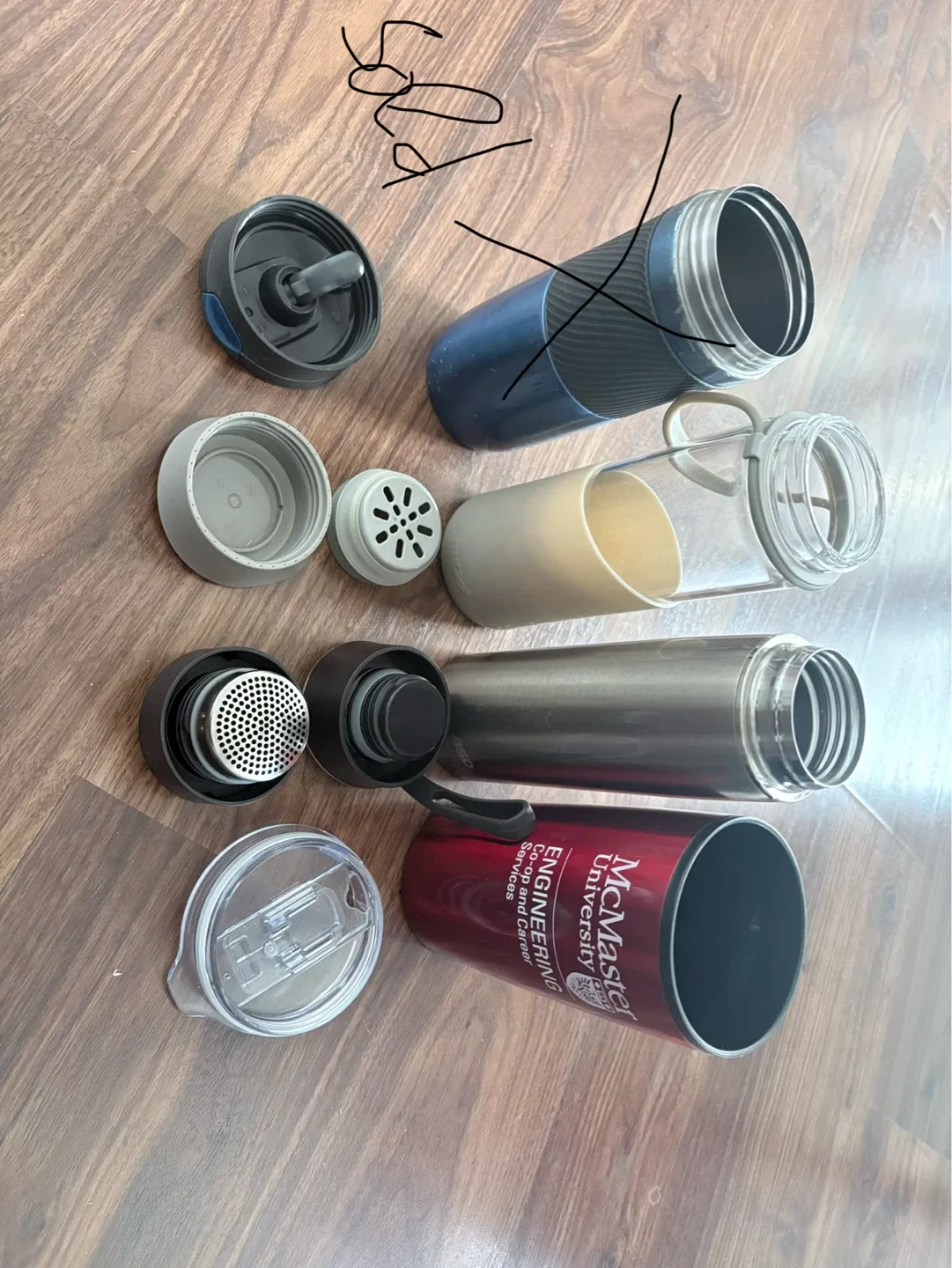 Assorted Travel Mugs and Water Bottles Set