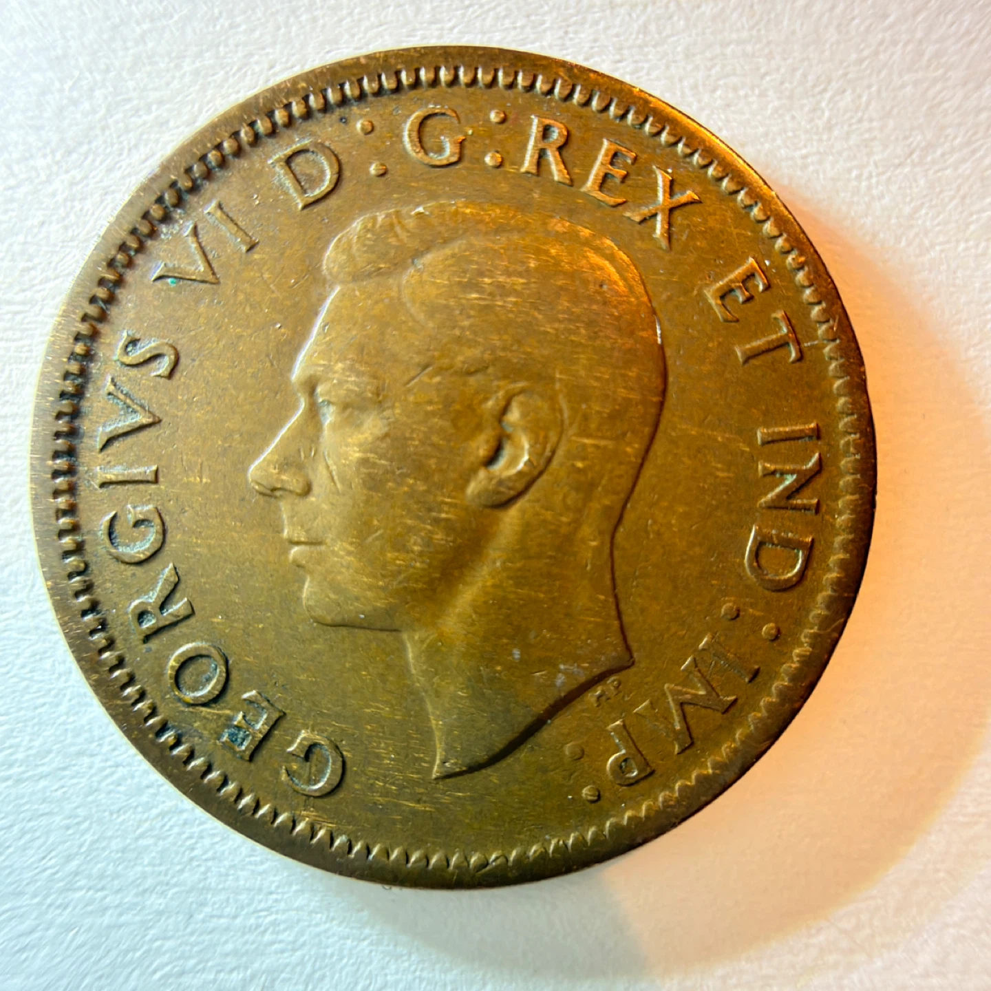 1940 Canada 1c - acetone cleaned PVC damage - doubled nose - photo 4