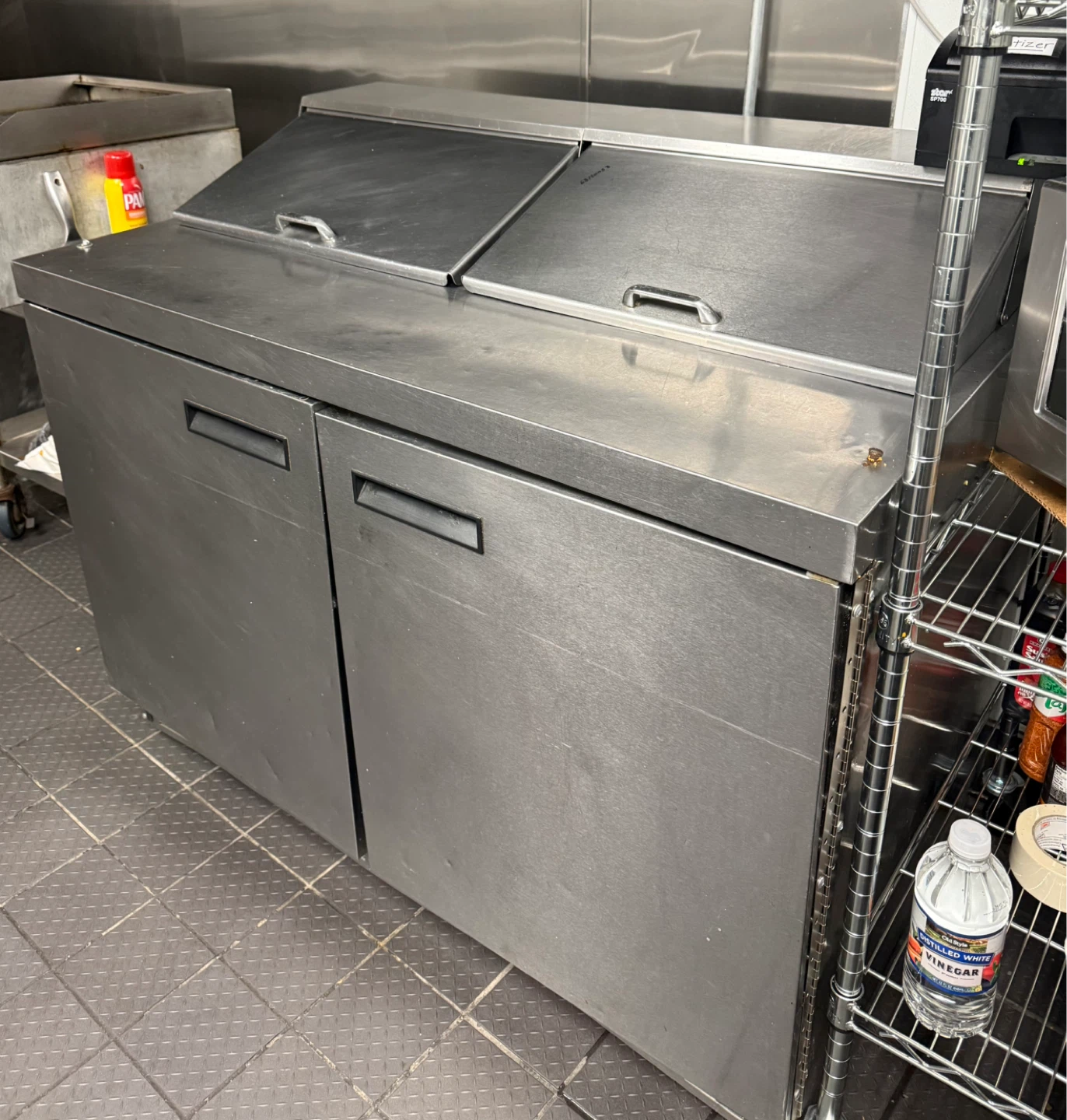 Stainless Steel Sandwich Prep Table Refrigerator