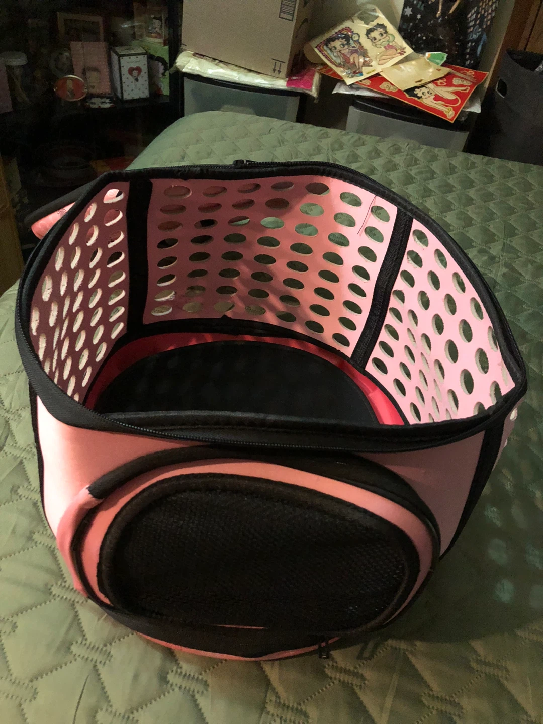 Pink Pet Carrier Bag with Flower Design - photo 3