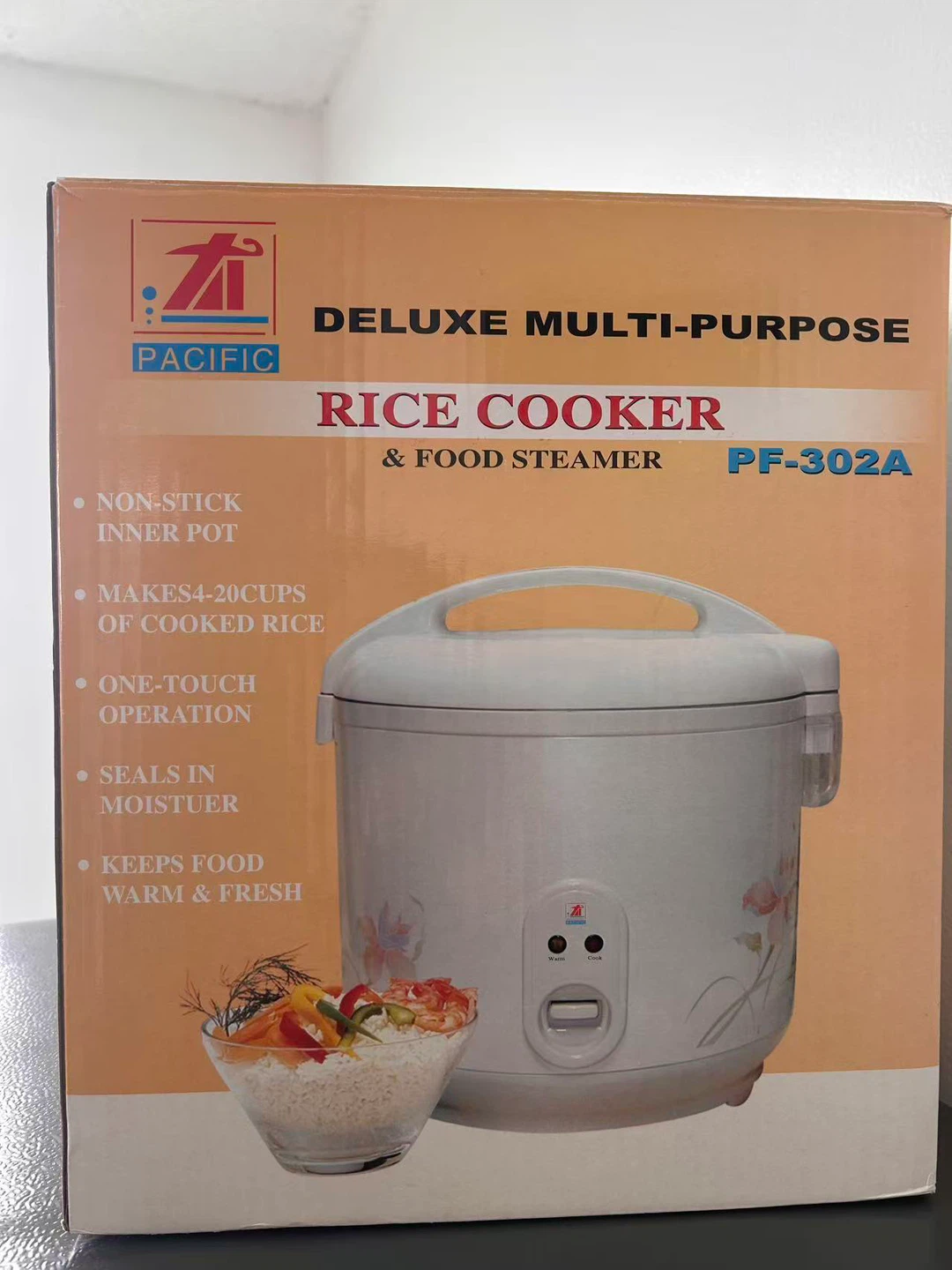 Pacific PF-302A Deluxe Multi-Purpose Rice Cooker & Food Steamer
