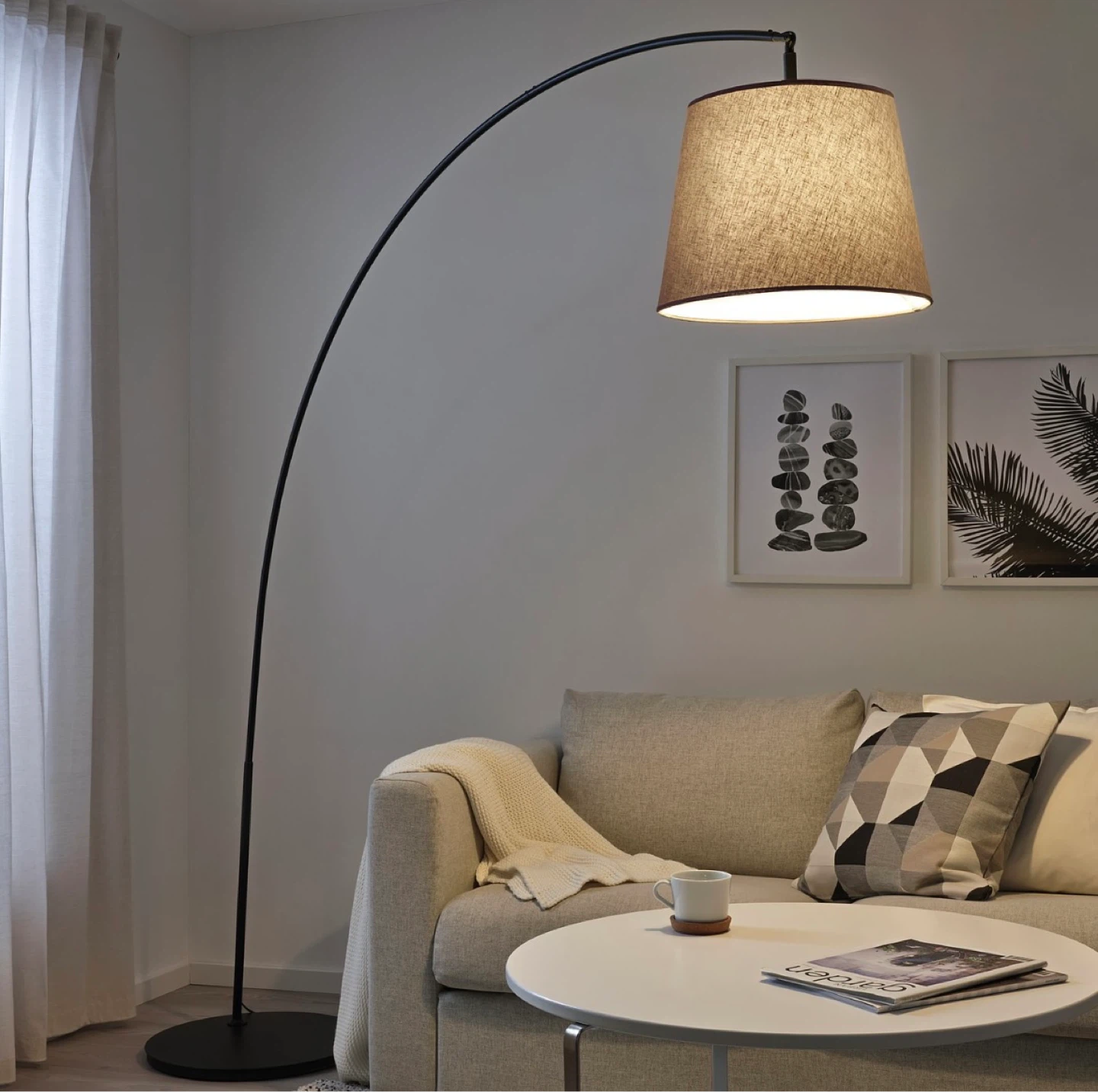 IKEA NILVALLA Arc Floor Lamp - Black/Light Grey - photo 2