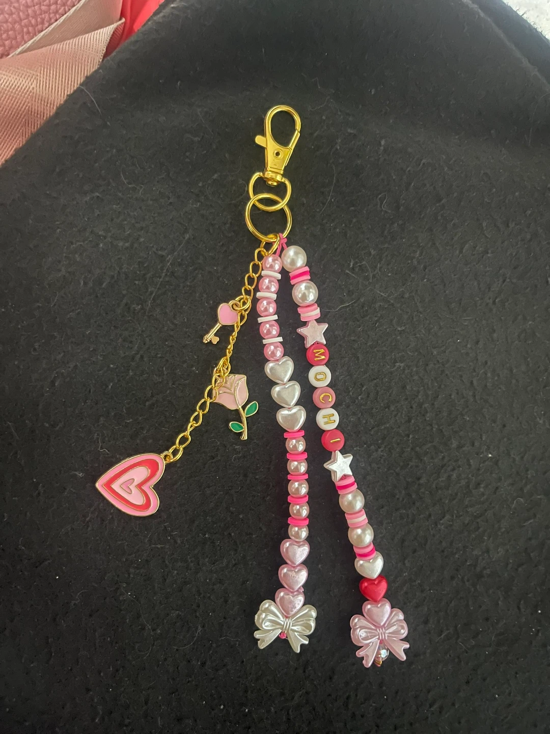 Custom Beaded Keychain with Charms