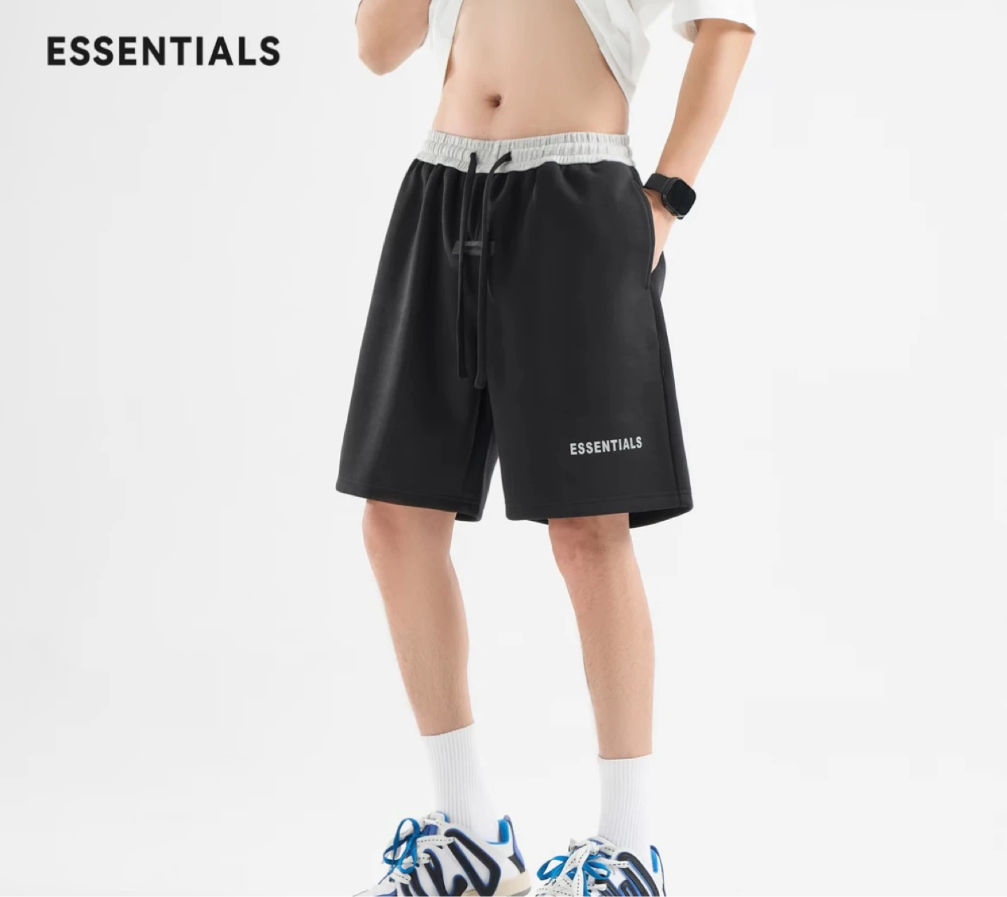 ESSENTIALS Black Shorts Size Medium