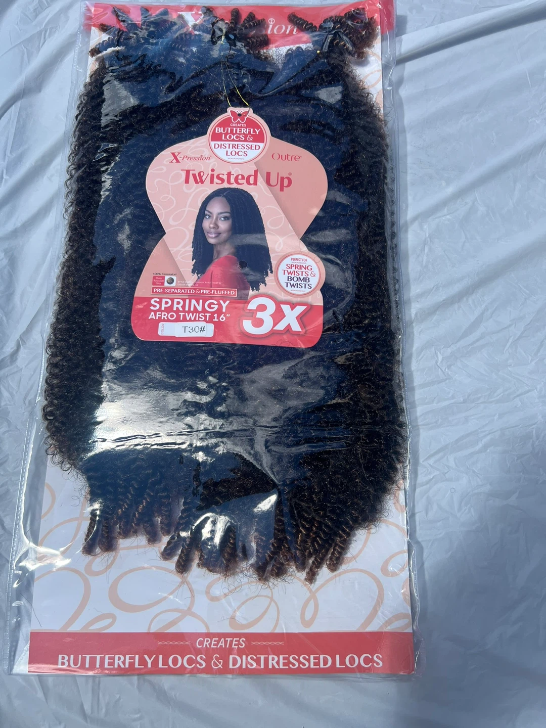 X-Pression Outre Twisted Up 3X Springy Afro Twist 16" - Black