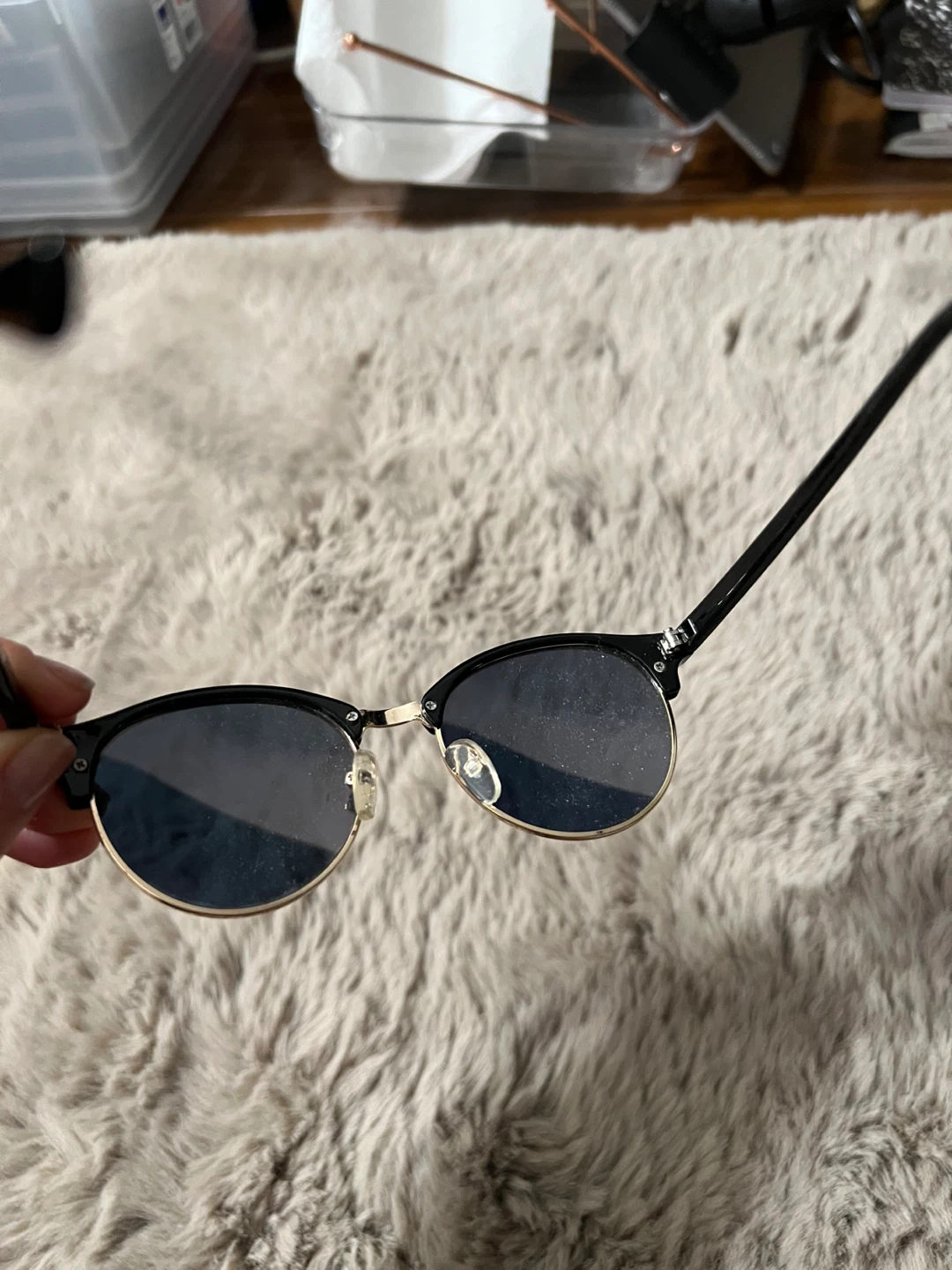 Black & Gold Clubmaster Style Sunglasses - photo 3