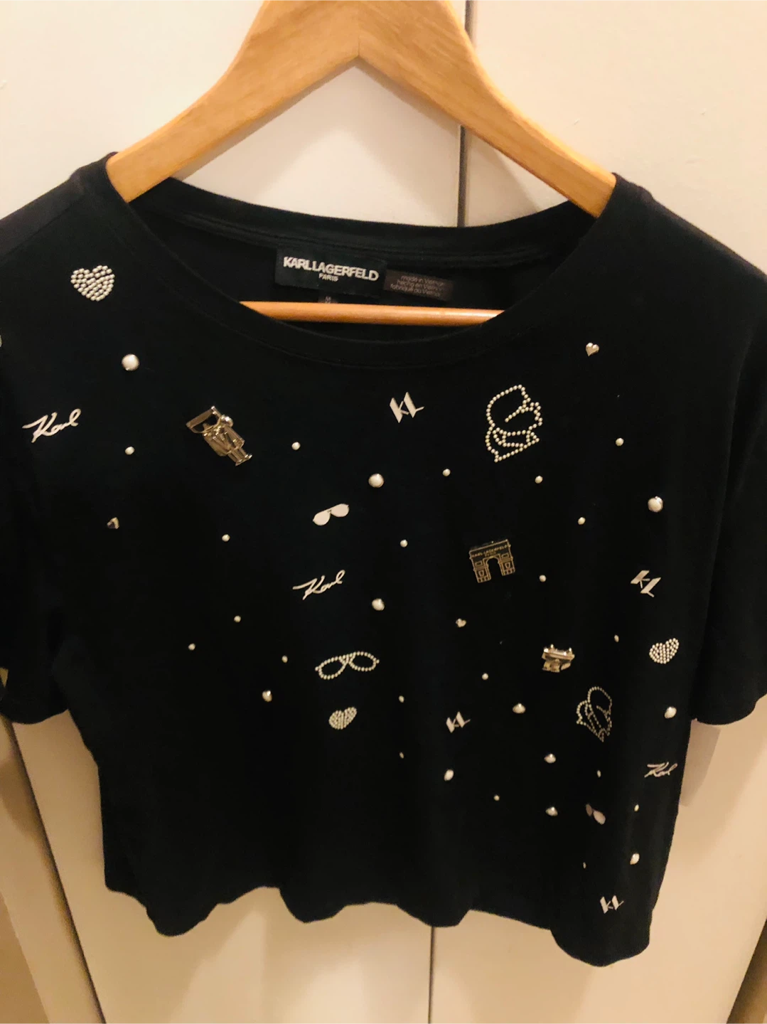 NEW Karl Lagerfeld Paris Black T-Shirt - Size M