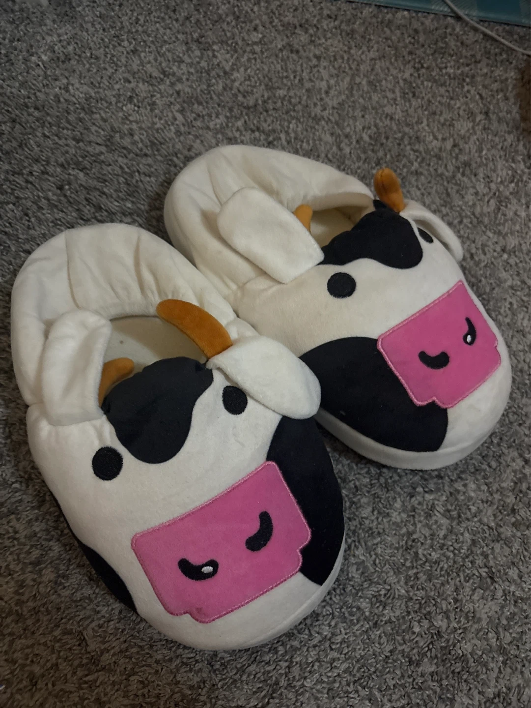 Cute Cow Plush Slippers