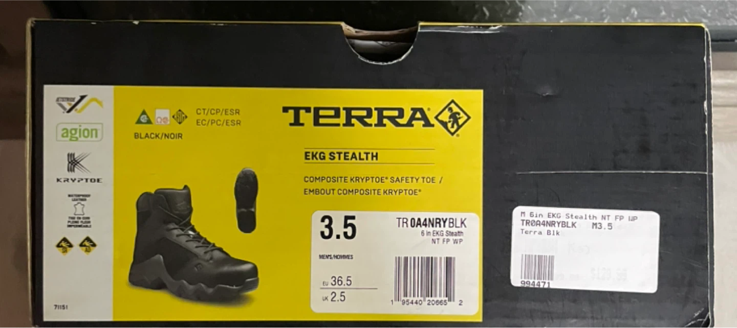 New Terra Steel Toe Work Boots Size 3.5 Men / Women’s 5–5.5 - photo 3