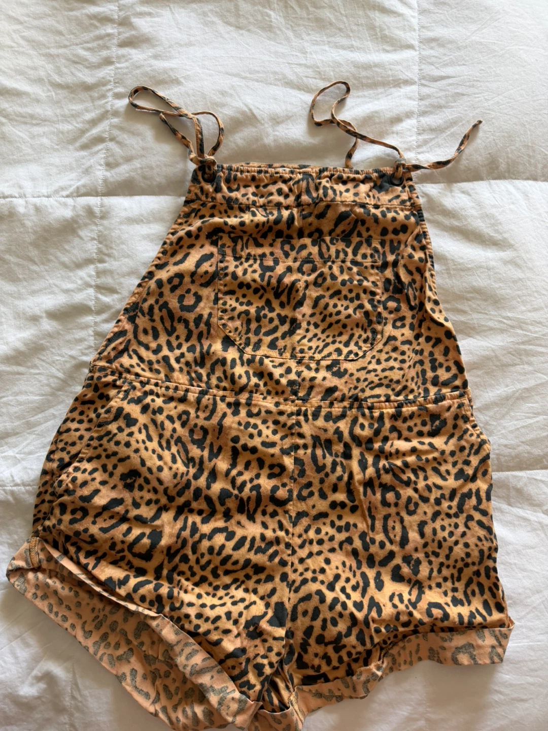 Billabong Leopard Print Overall Shorts Size S