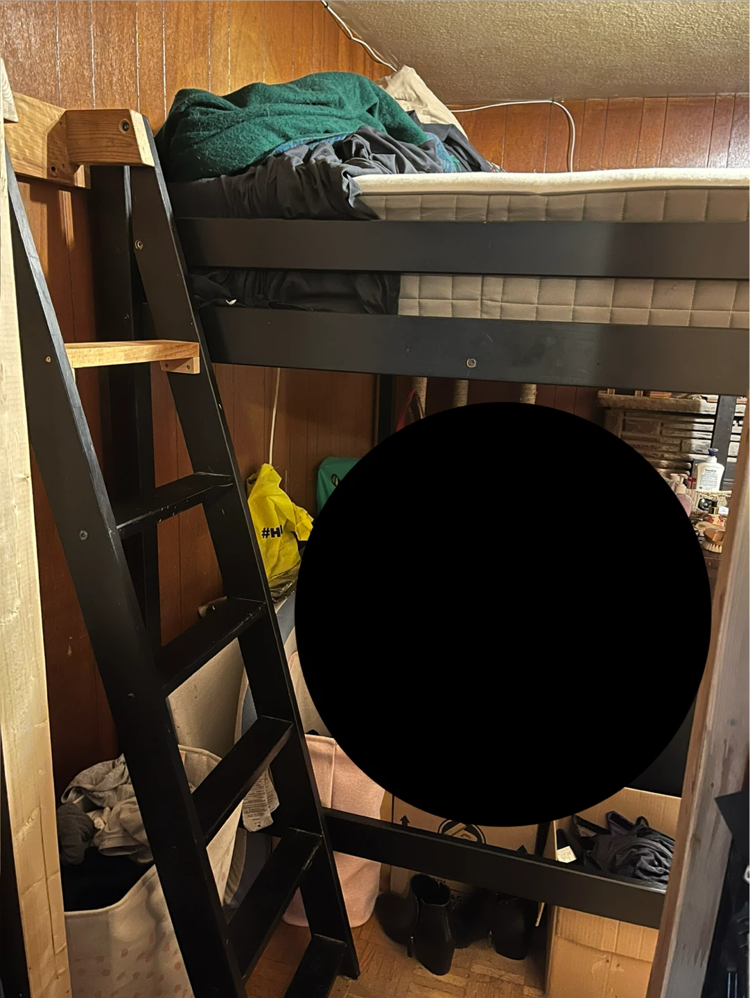 Loft bed frame with Double Mattress