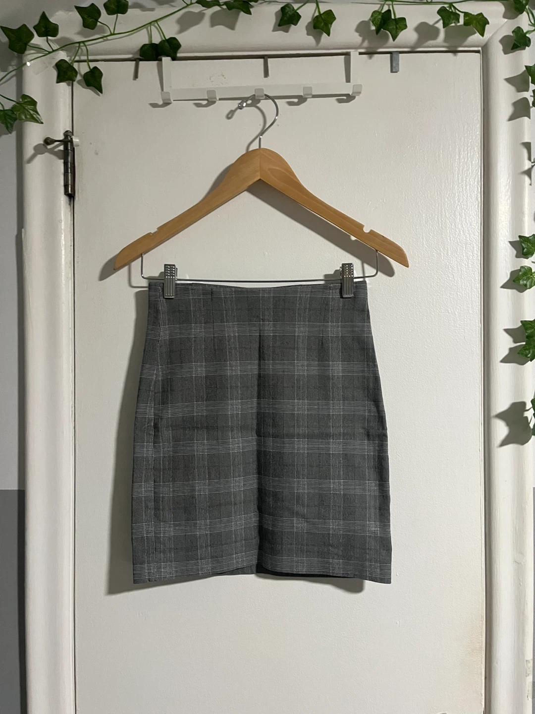 Grey Plaid Mini Skirt - Xs