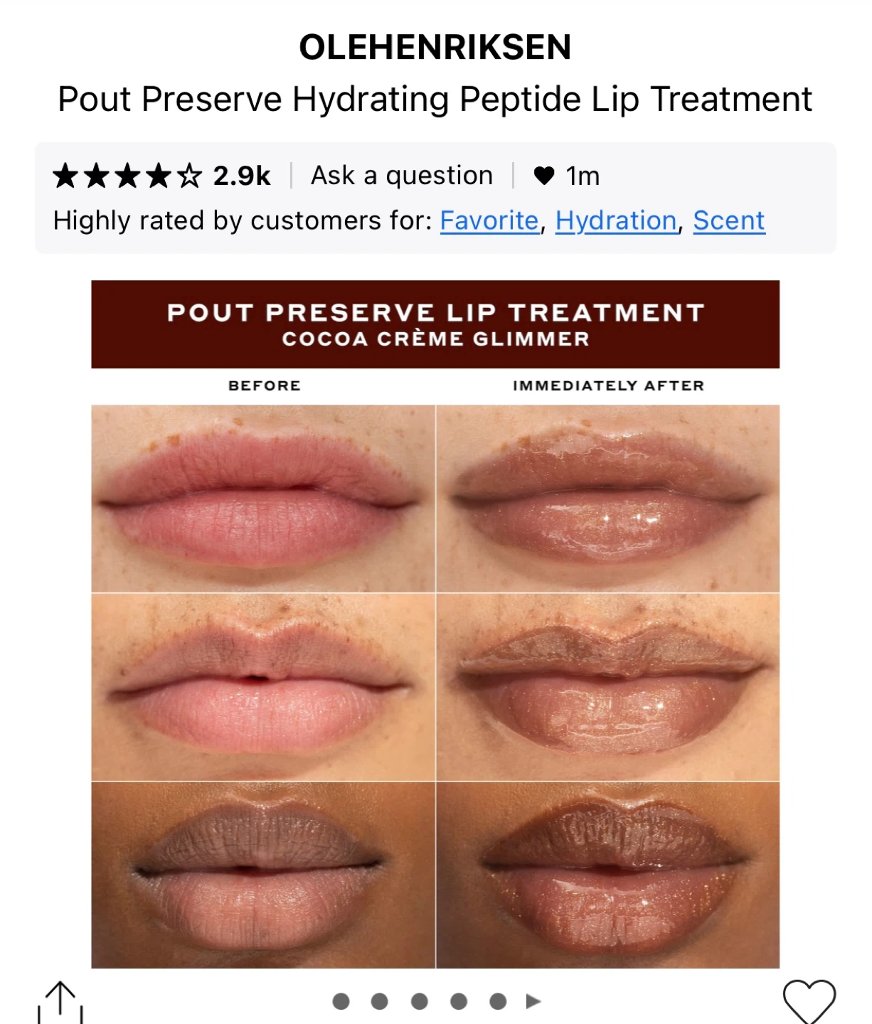 🆕 Ole Henriksen Cocoa Crème Glimmer Lip Treatment - photo 5