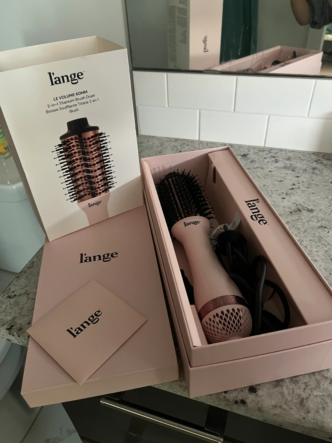 L'ange Le Volume 60mm 2-in-1 Titanium Brush Dryer Blush