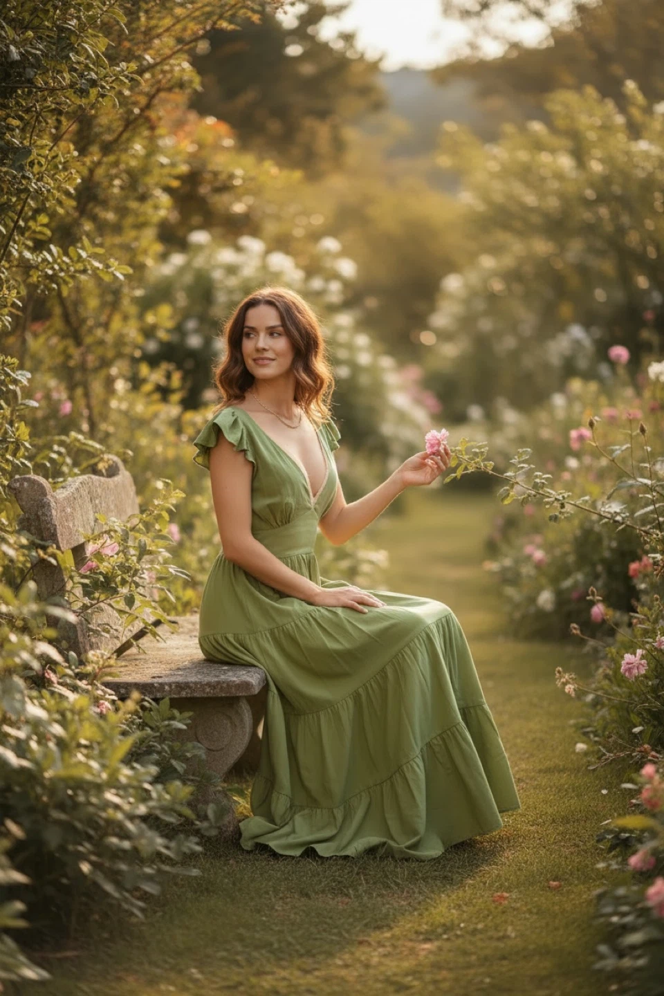 Women's Ruffled Sleeve Maxi Dress - photo 3