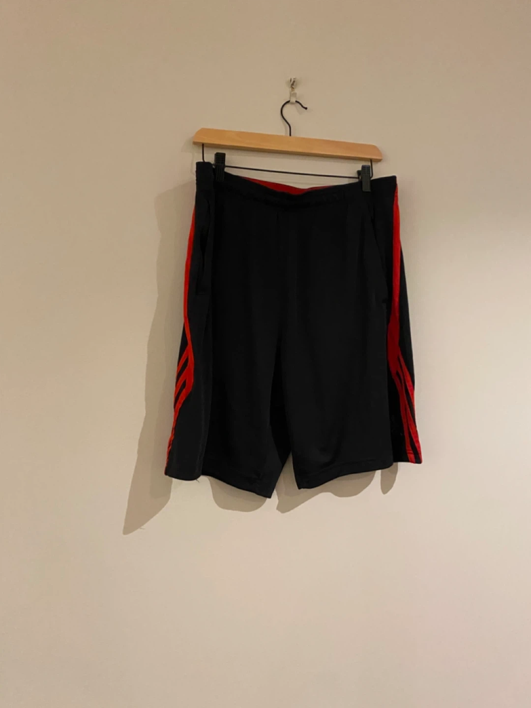 Adidas Men's Black & Red Athletic Shorts