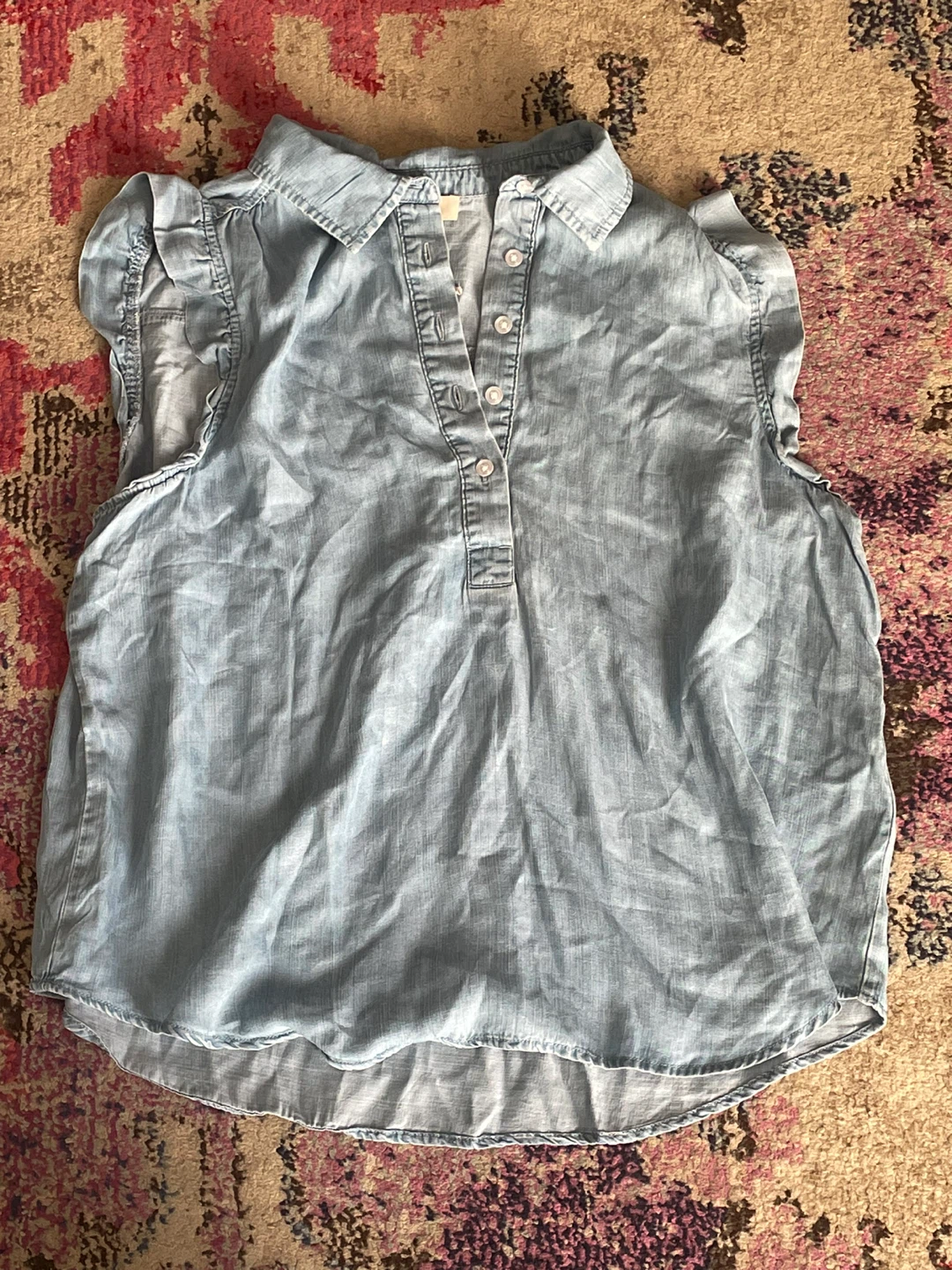 LOFT Chambray Sleeveless Blouse - photo 2