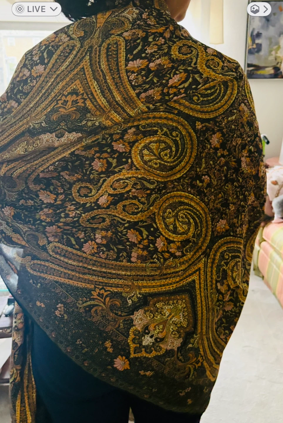 Paisley Pattern Silk Scarf - photo 2