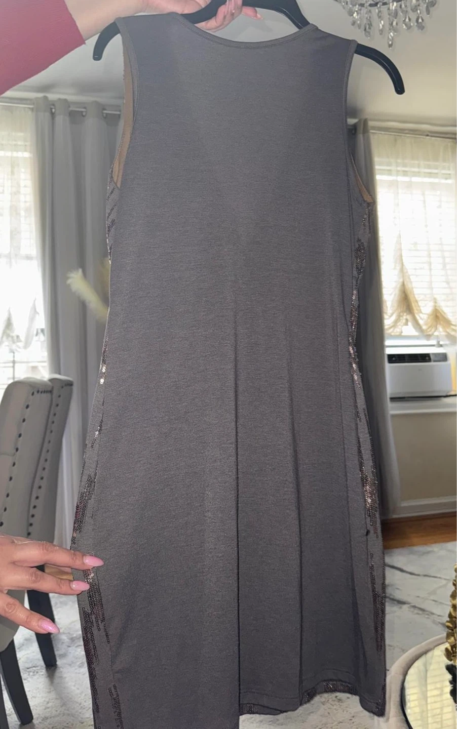Sequin Sleeveless V-Neck Dress - photo 2