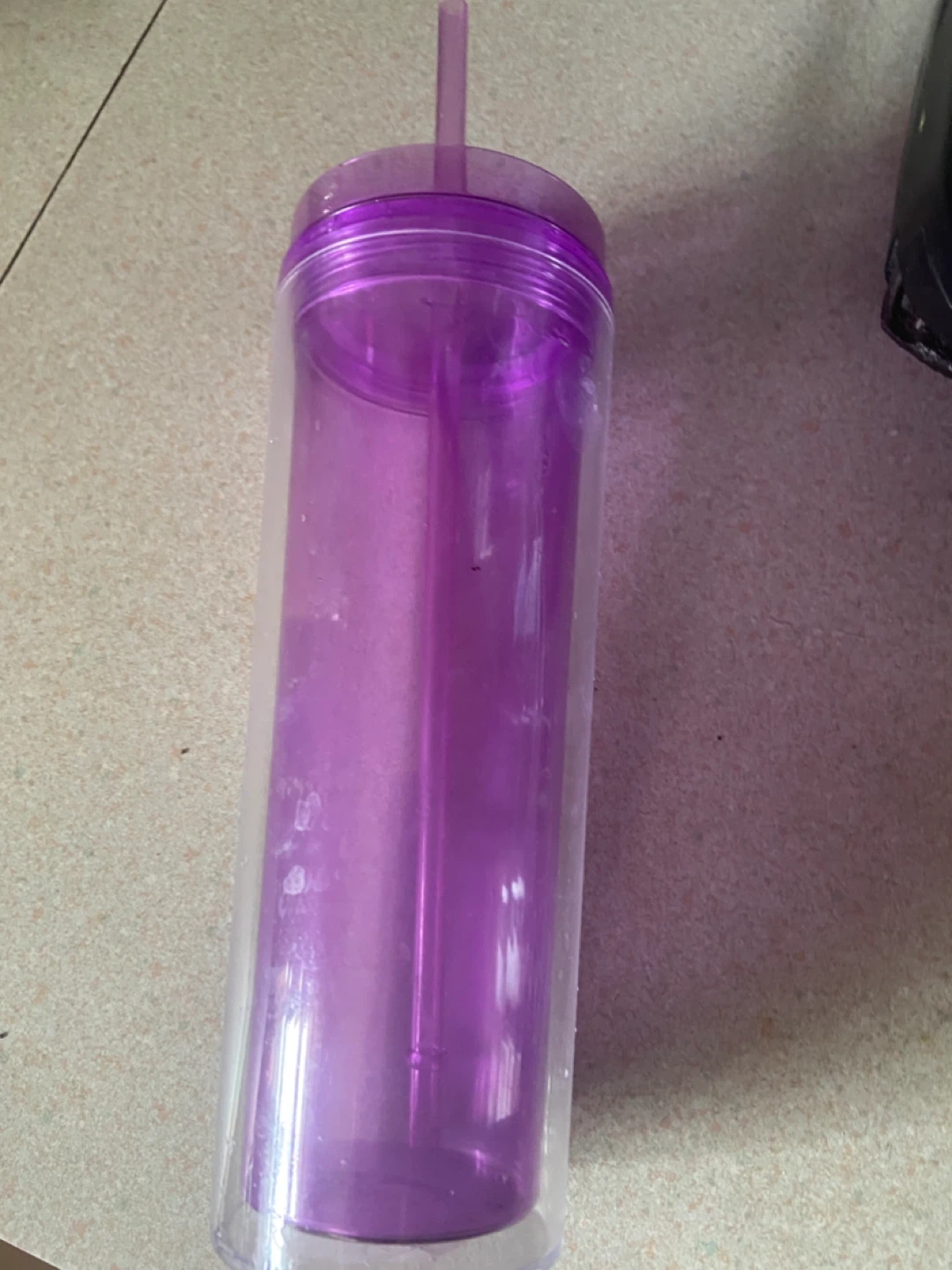 Purple Tumbler with Straw - photo 2