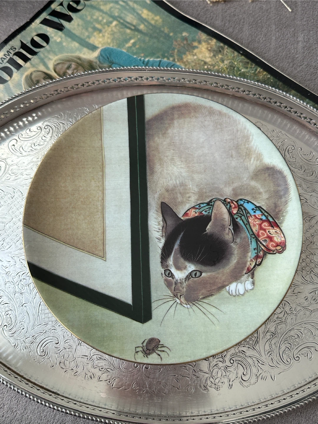 Philippe Deshoulieres Porcelain Limoges "Cat and Spider" Plate