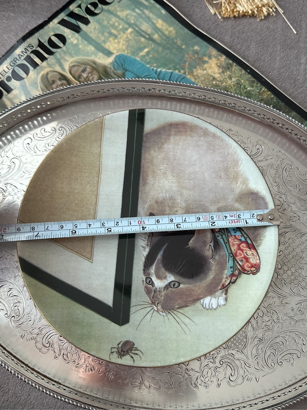 Philippe Deshoulieres Porcelain Limoges "Cat and Spider" Plate - photo 2