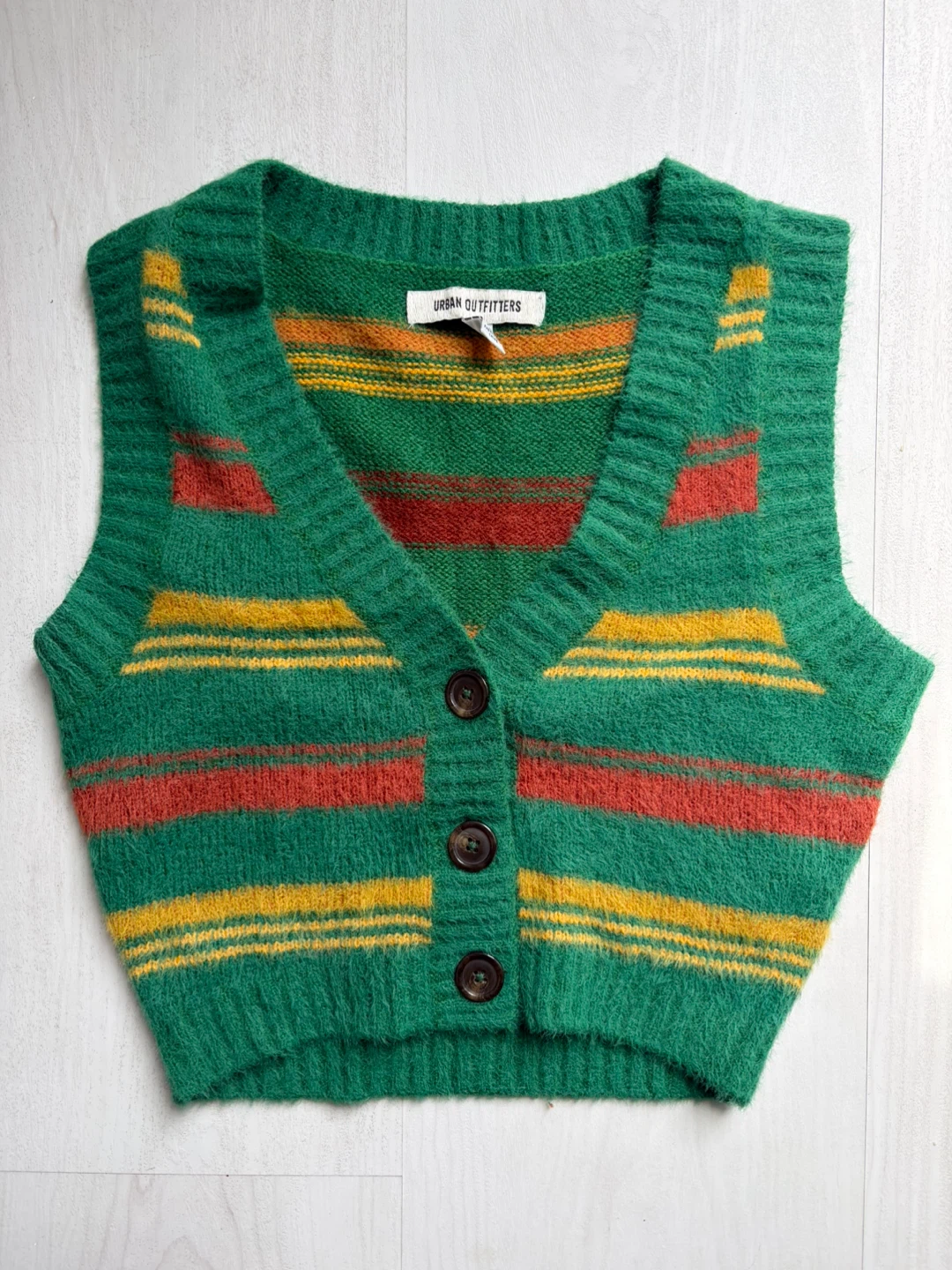 Urban Outfitters - Green Striped Knit Vest
