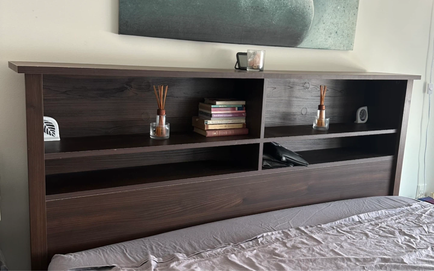 Full/Queen Headboard with Shelves - photo 2