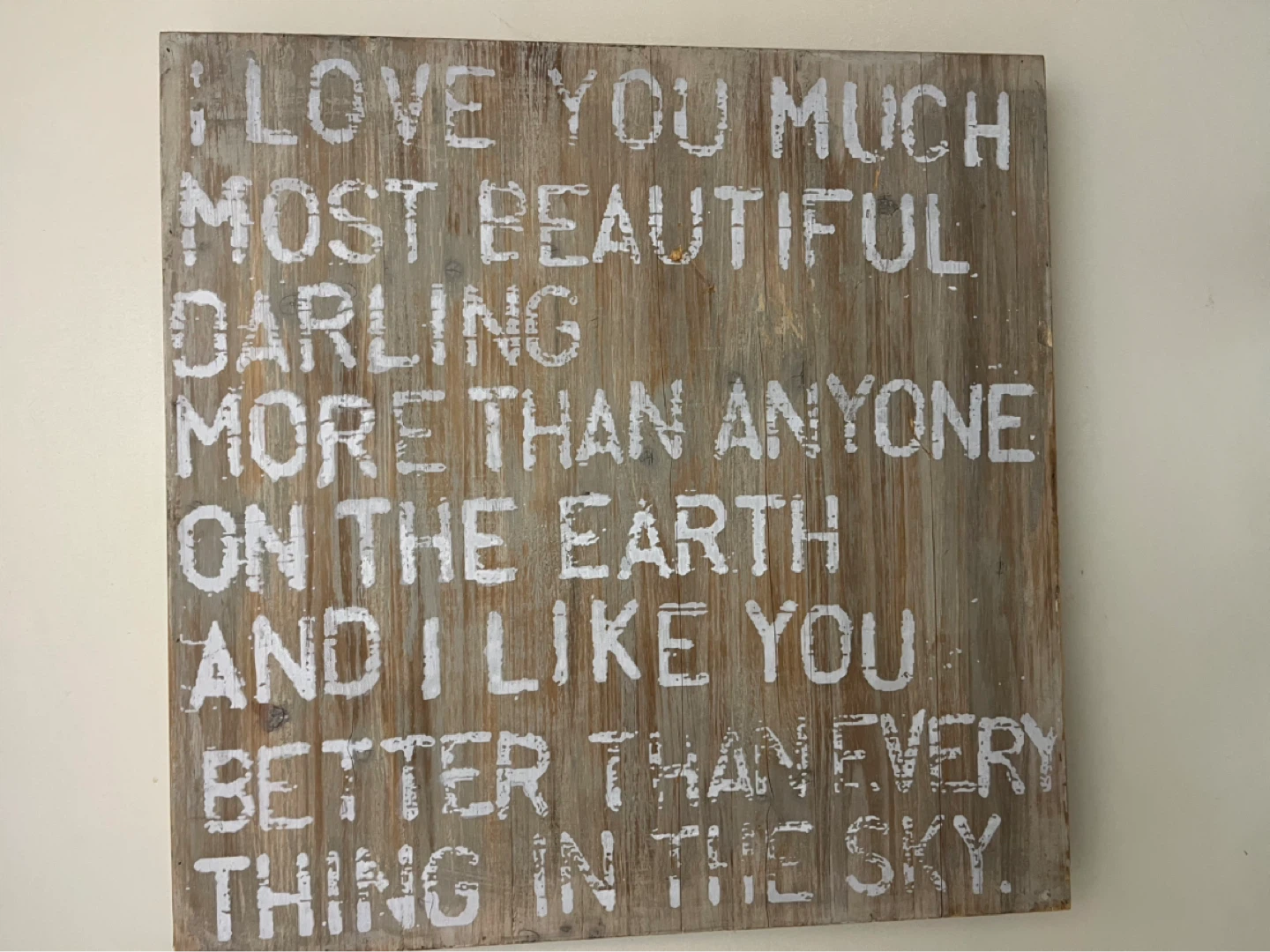 Wooden Sign with Love Quote