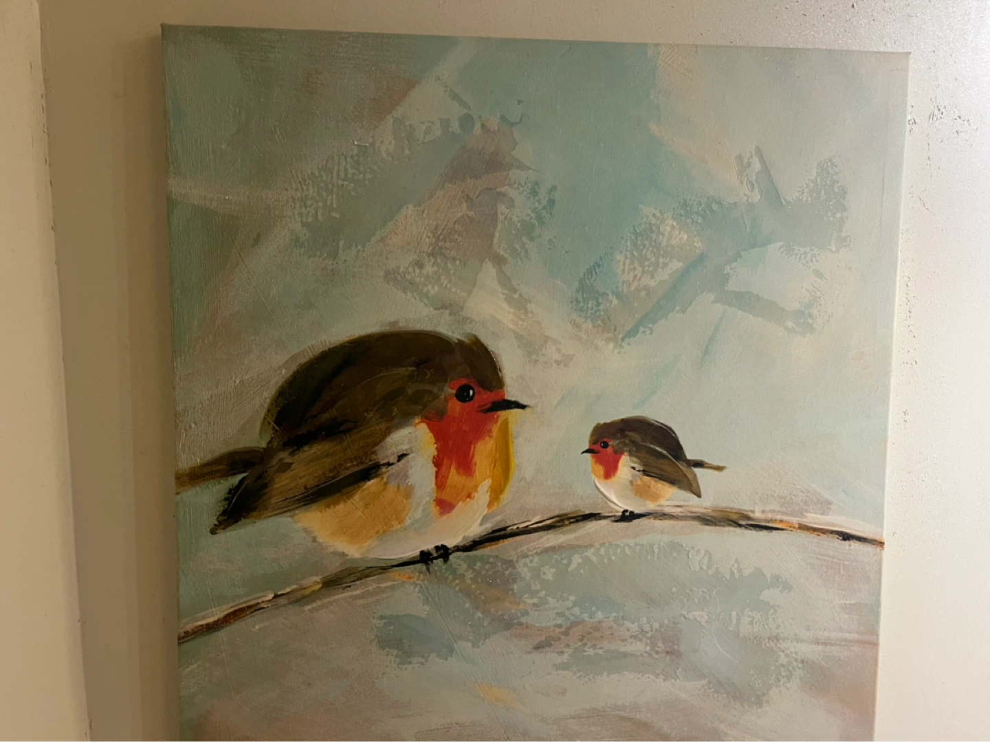 Canvas Wall Art - Two Robins