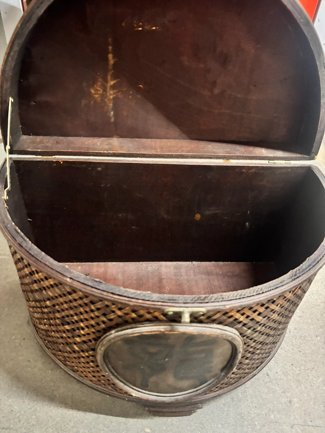 Storage container Asian wicker metal copper - photo 3
