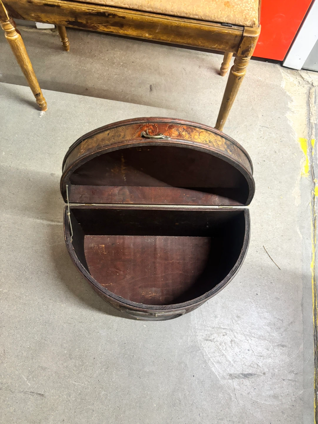 Storage container Asian wicker metal copper - photo 4