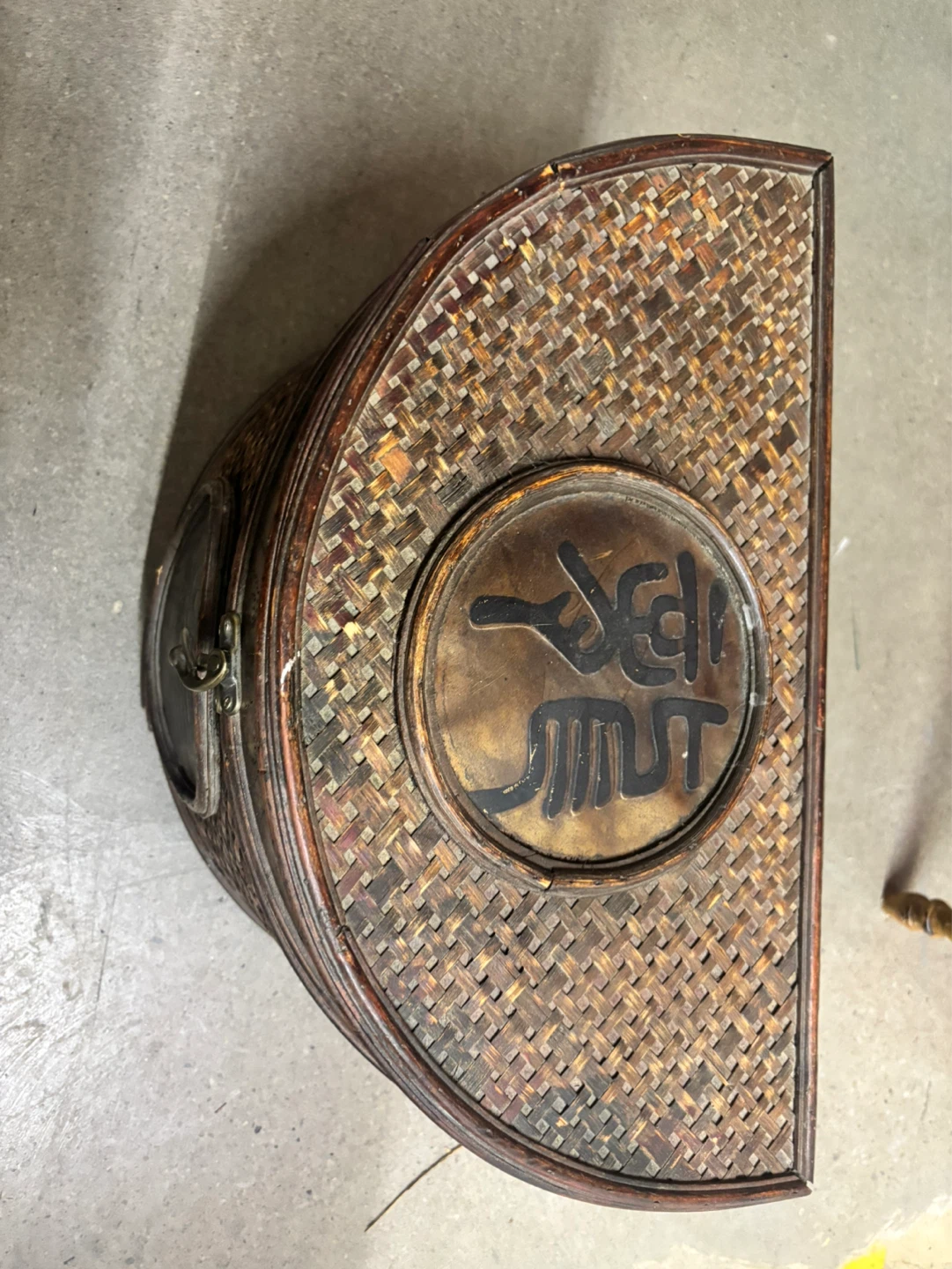 Storage container Asian wicker metal copper - photo 2