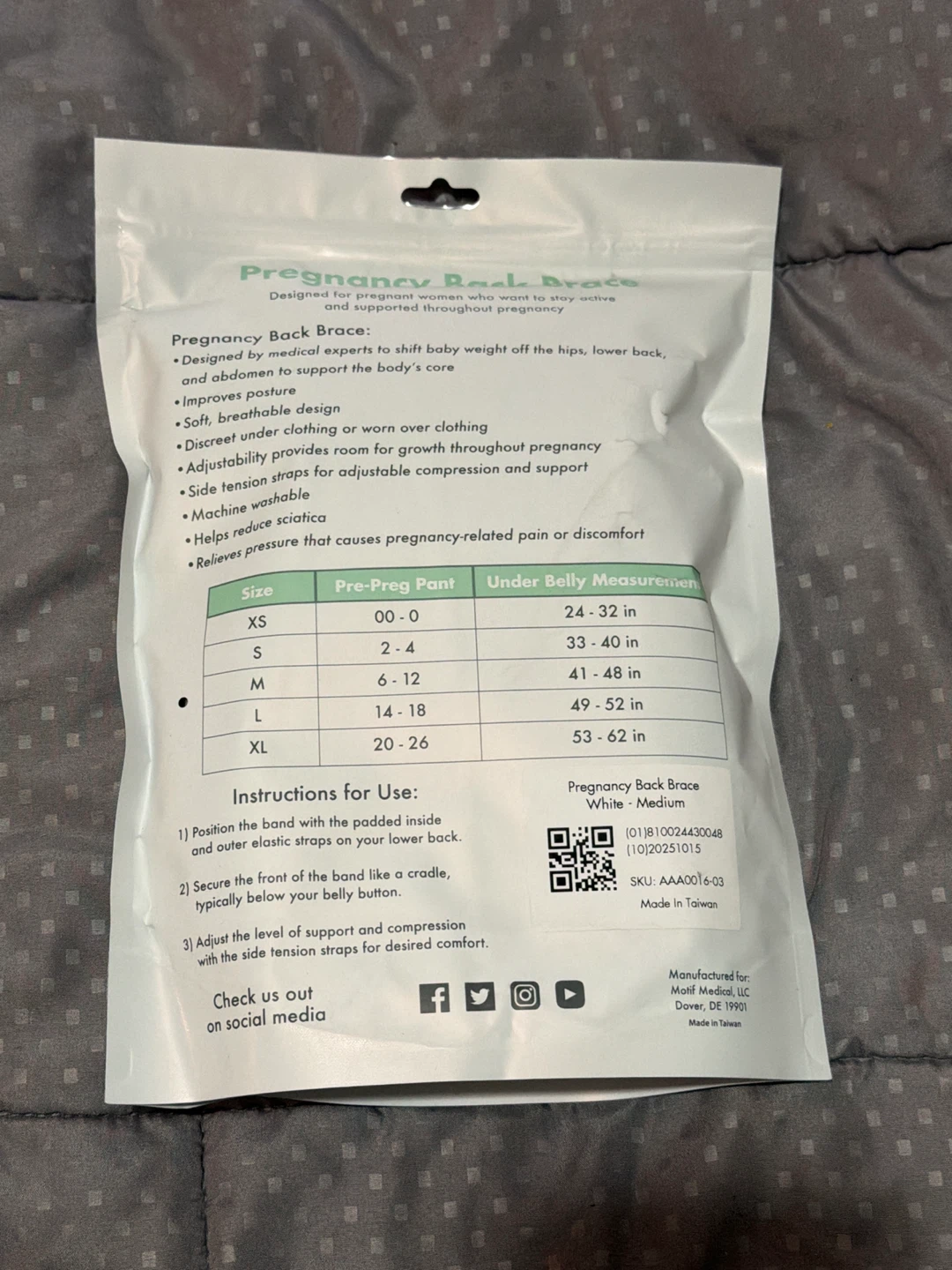 Motif Medical Pregnancy Back Brace - Medium - photo 2