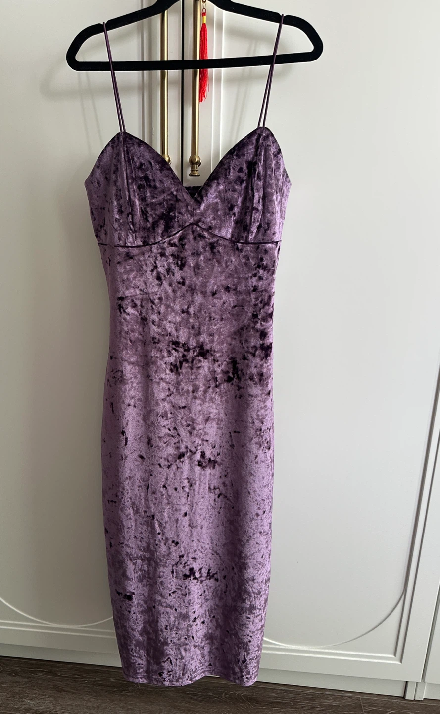 Forever 21 Purple Velvet Cami Dress Size S - photo 2