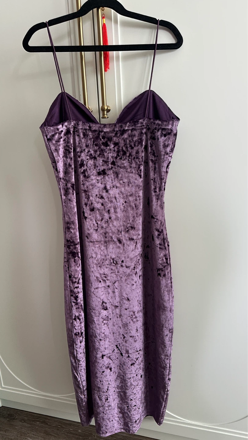 Forever 21 Purple Velvet Cami Dress Size S - photo 3