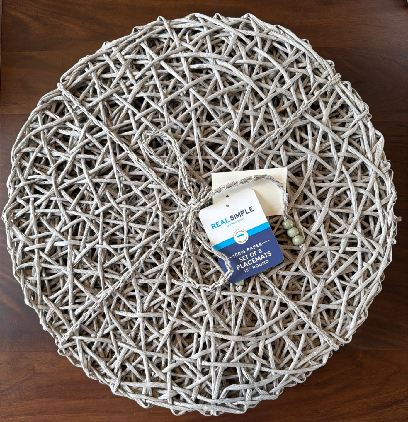 🆕REAL SIMPLE Set of 8 Placemats - 15”round (NEW w/tag)