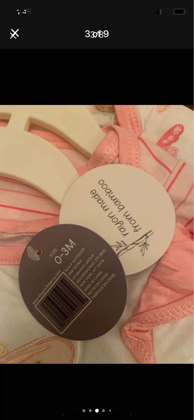 Milkberry Baby Girl Bodysuits (0-3M) - Butterfly & Striped - photo 3